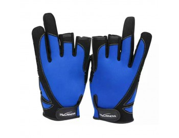 Перчатки для рыбалки Tsurinoya Черные/Синие